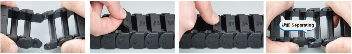 CSB抗靜電可打開微型電纜拖鏈安裝說明 CSB抗靜電可打開微型電纜拖鏈安裝說明